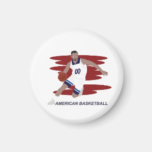 Cartoon eines Basketballspielers Magnet