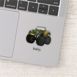 Cartoon eines grünen Monster Aufkleber