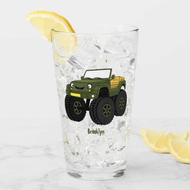 Cartoon eines grünen Monster Glas (Vorderseite Ice)