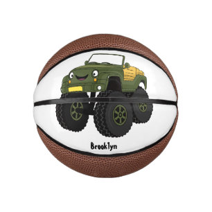 Cartoon eines grünen Monster Mini Basketball