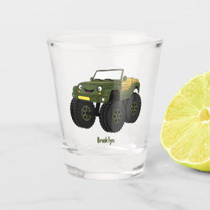 Cartoon eines grünen Monster Schnapsglas