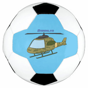 Cartoon eines niedlichen Heereshubschraubers Fußball