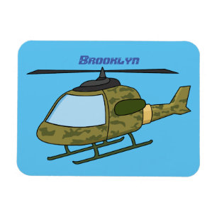 Cartoon eines niedlichen Heereshubschraubers Magnet