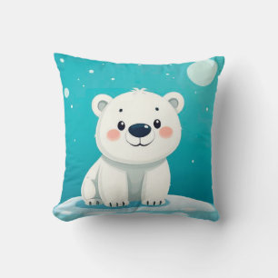 💙 Cartoon-Eisbär Kuschelblau-Dekor Geschenk ✨ Kissen