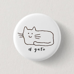 Cartoon El Gato Katze Kritzel-Linie Button