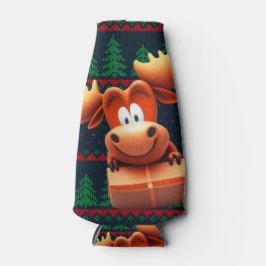 Cartoon Elche mit Weihnachtsgeschenk kann Kühler Flaschenkühler