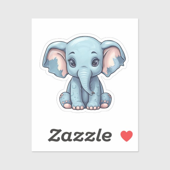 Cartoon Elefant Aufkleber (Blatt)