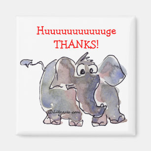 Cartoon-Elefant danken Ihnen Geschenk-Magnet Magnet