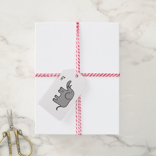 Cartoon Elefant Geschenkanhänger (Mit Garn)