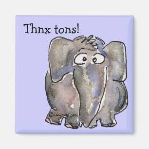 Cartoon-Elefant Thnx Tonnen-Magnet Magnet