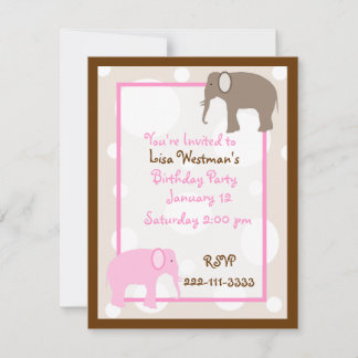 Cartoon Elefanten Geburtstag Einladung