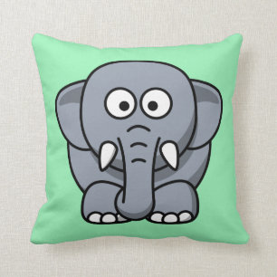 Cartoon Elephant auf Minze Kissen