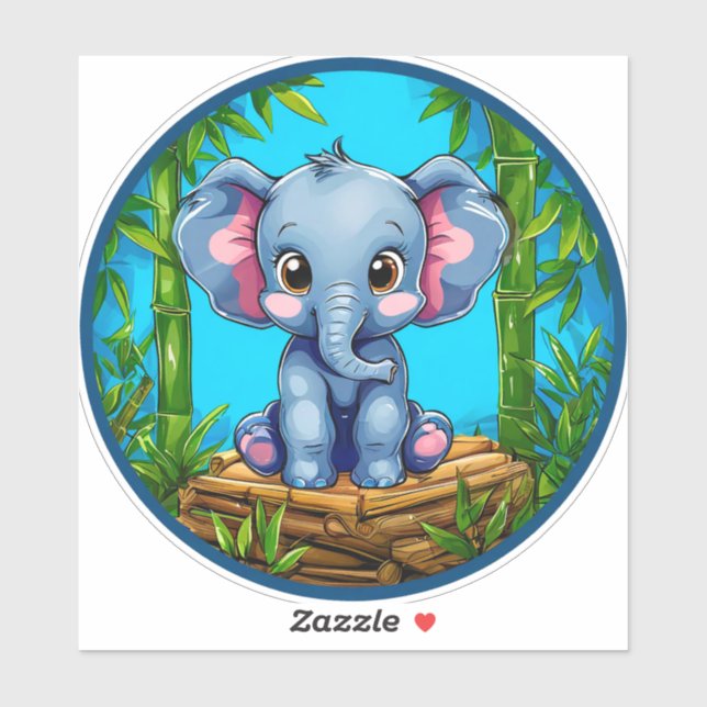 Cartoon Elephant Aufkleber (Blatt)