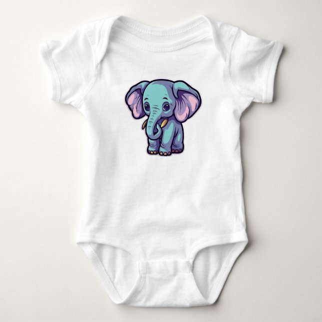 CARTOON ELEPHANT BABY STRAMPLER (Vorderseite)