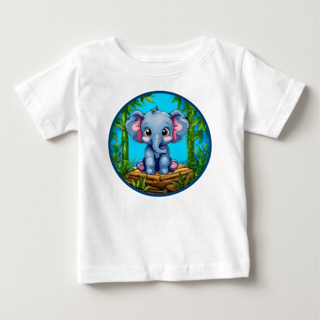 Cartoon Elephant Baby T-shirt (Vorderseite)
