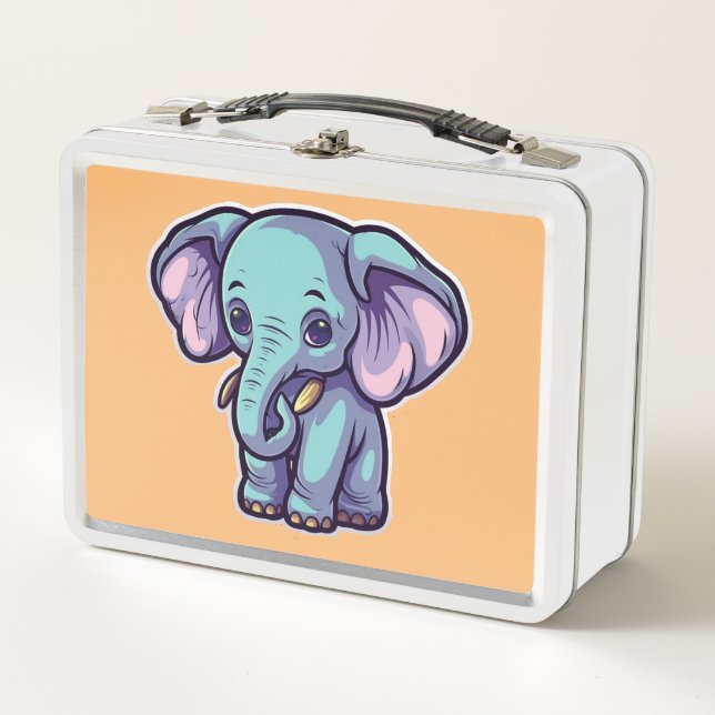 CARTOON ELEPHANT METALL BROTDOSE (Vorderseite)