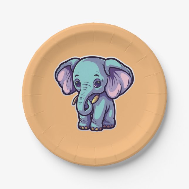 CARTOON ELEPHANT PAPPTELLER (Vorderseite)