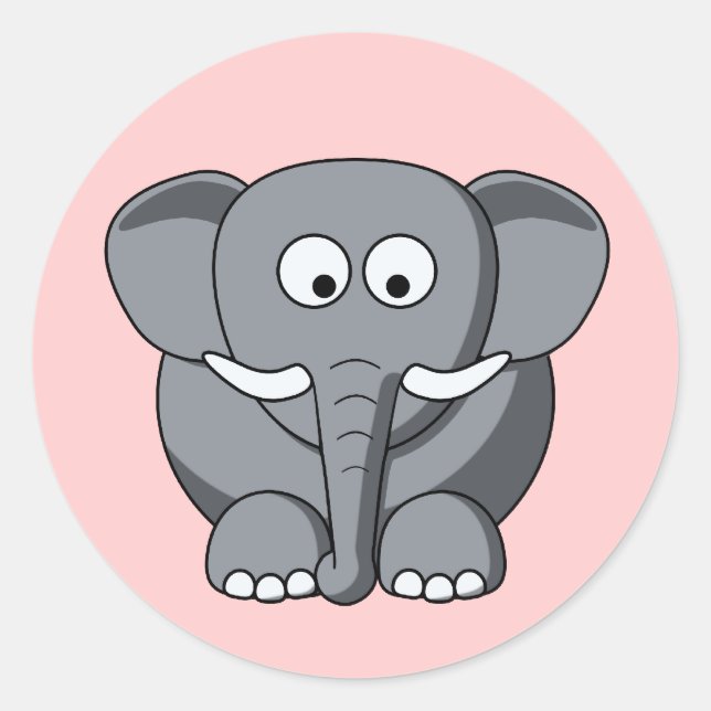 Cartoon Elephant Sticker (Vorderseite)
