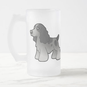 Cartoon-englischer Cockerspaniel Mattglas Bierglas