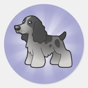 Cartoon English Cocker Spanel Runder Aufkleber