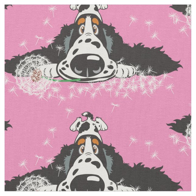 Cartoon English Cocker spaniel Fabric Stoff (Nahaufnahme)