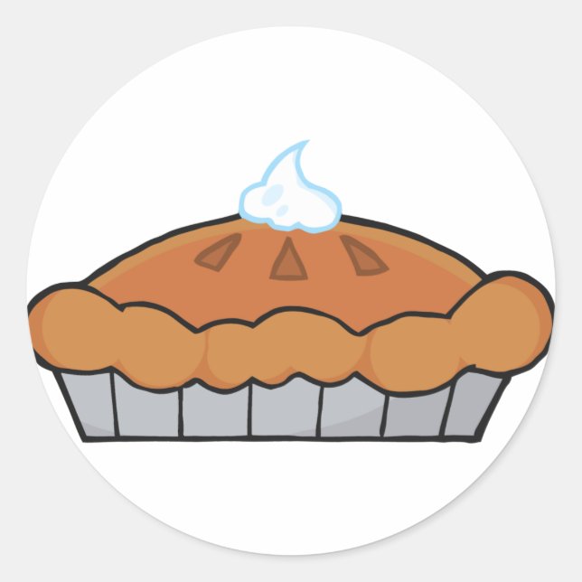 Cartoon-Erntedank-Torte Runder Aufkleber (Vorderseite)