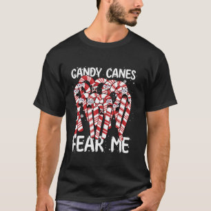 Cartoon erschreckt Candy Cane Weihnachten Funny Ca T-Shirt