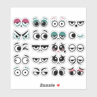 Cartoon Eye Expressions Vinyl Stickers Aufkleber