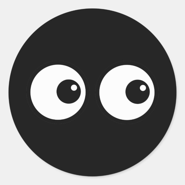 Cartoon Eyes Runder Aufkleber (Vorderseite)