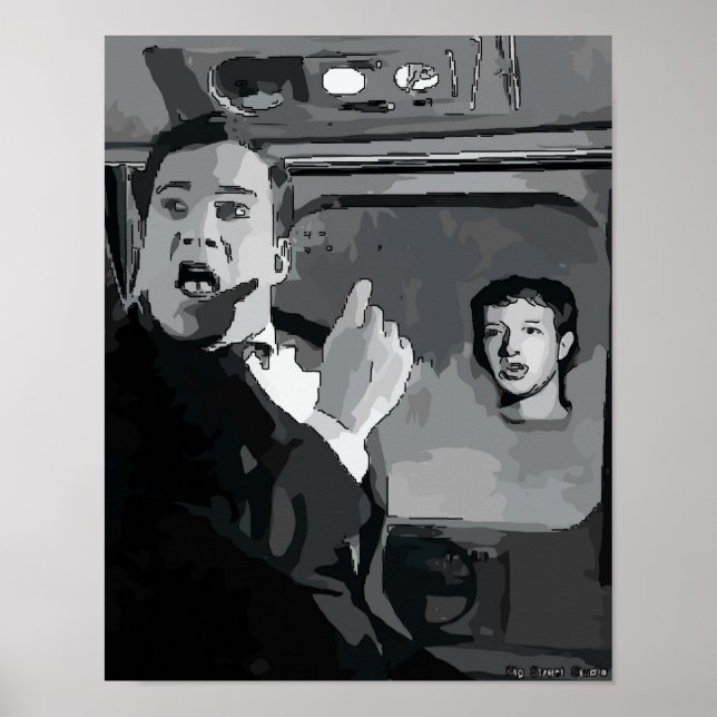Cartoon Faces on Air Flugzeug Poster (Vorne)