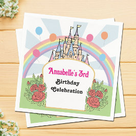 Cartoon Fairytale Burg Magische Geburtstagsparty Serviette