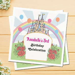 Cartoon Fairytale Burg Magische Geburtstagsparty Serviette