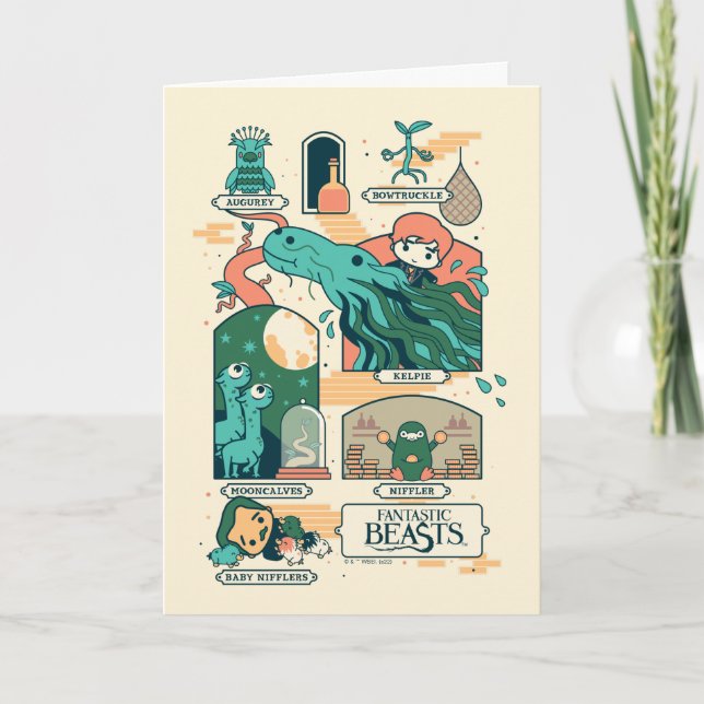 Cartoon Fantastic Beasts Scenes Karte (Vorderseite)