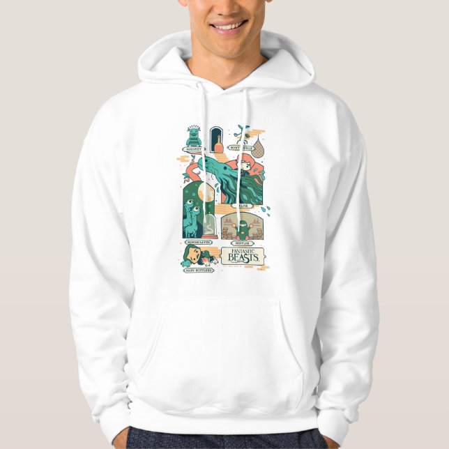Cartoon Fantastische Bestien Szenen Hoodie (Vorderseite)