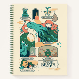 Cartoon Fantastische Bestien Szenen Notizbuch