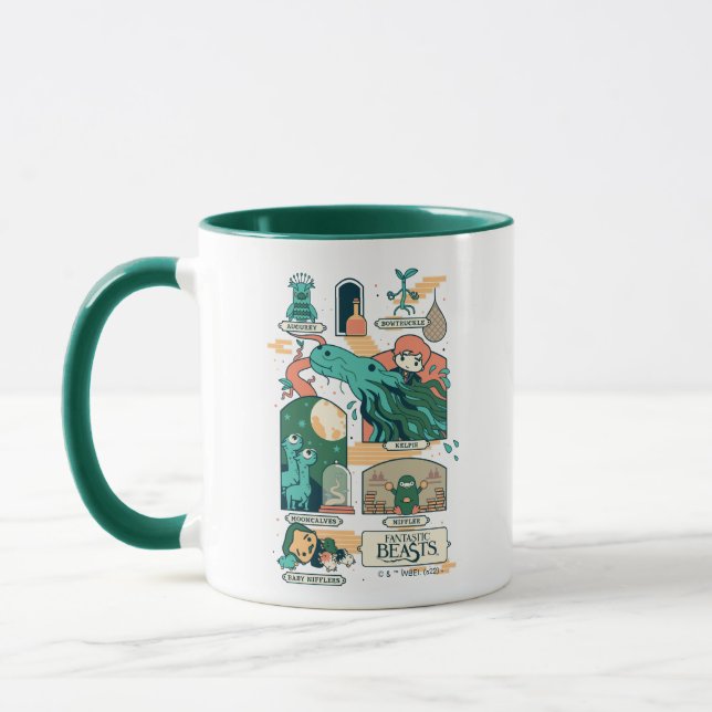 Cartoon Fantastische Bestien Szenen Tasse (Links)