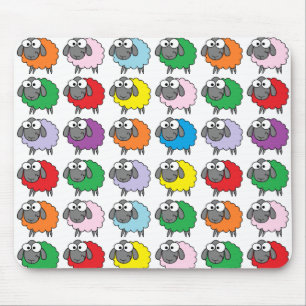 Cartoon Farbiges Schafmuster Mousepad