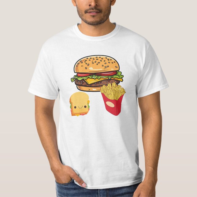 Cartoon Fast Food Combo Meal T-Shirt (Vorderseite)