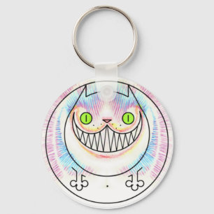 Cartoon Fat Cat Button Schlüsselanhänger