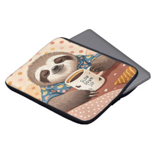 Cartoon-Faultier mit übertrieben schläfrigen Augen Laptopschutzhülle