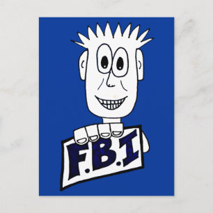 Cartoon FBI Agent Postkarte