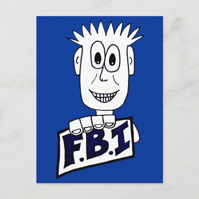 Cartoon FBI Agent Postkarte (Vorderseite)