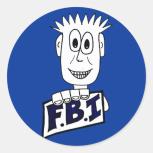 Cartoon FBI Agent Runder Aufkleber