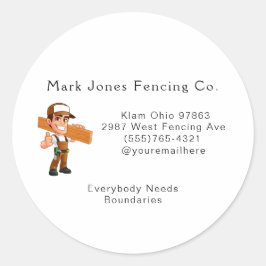 Cartoon Fencing Typ Company Service Runder Aufkleber