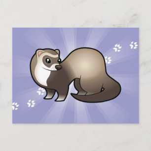 Cartoon Ferret Postkarte