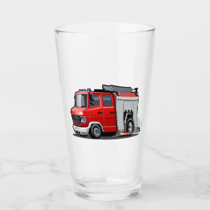 Cartoon-Feuerwehrfahrzeug Glas