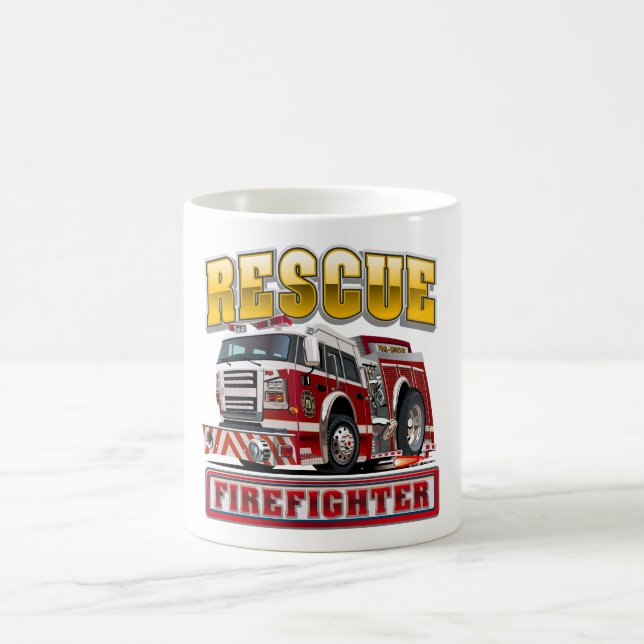 Cartoon-Feuerwehrfahrzeug Kaffeetasse (Mittel)