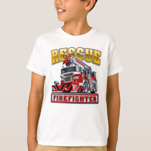 Cartoon-Feuerwehrfahrzeug T-Shirt