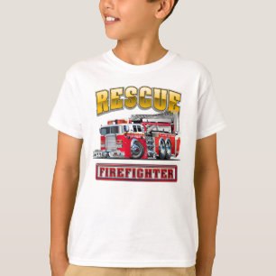 Cartoon-Feuerwehrfahrzeug T-Shirt