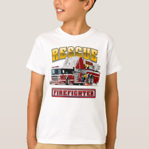 Cartoon-Feuerwehrfahrzeug T-Shirt
